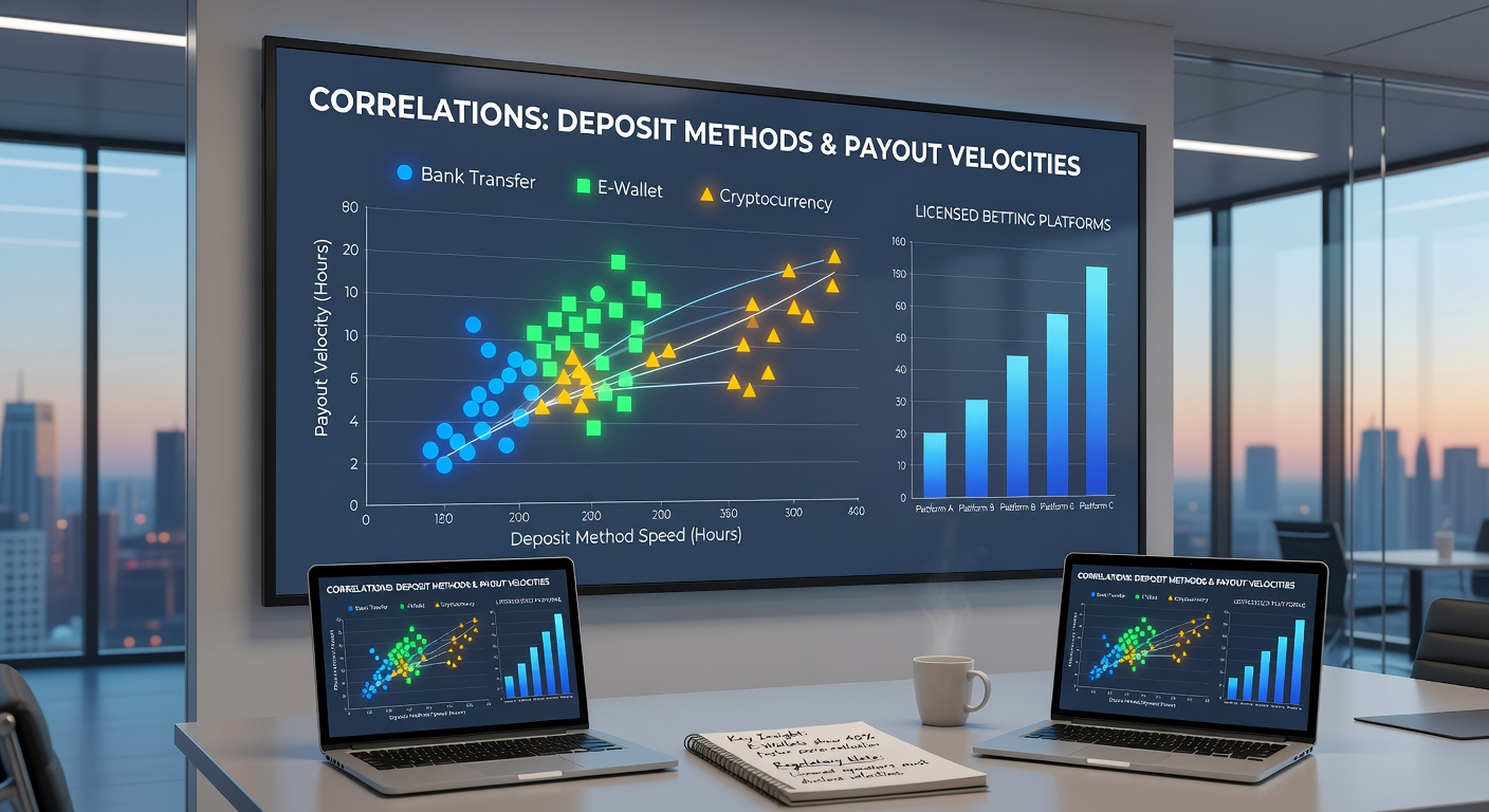 Chart displaying payout velocity statistics segmented by deposit method across multiple licensed betting platforms