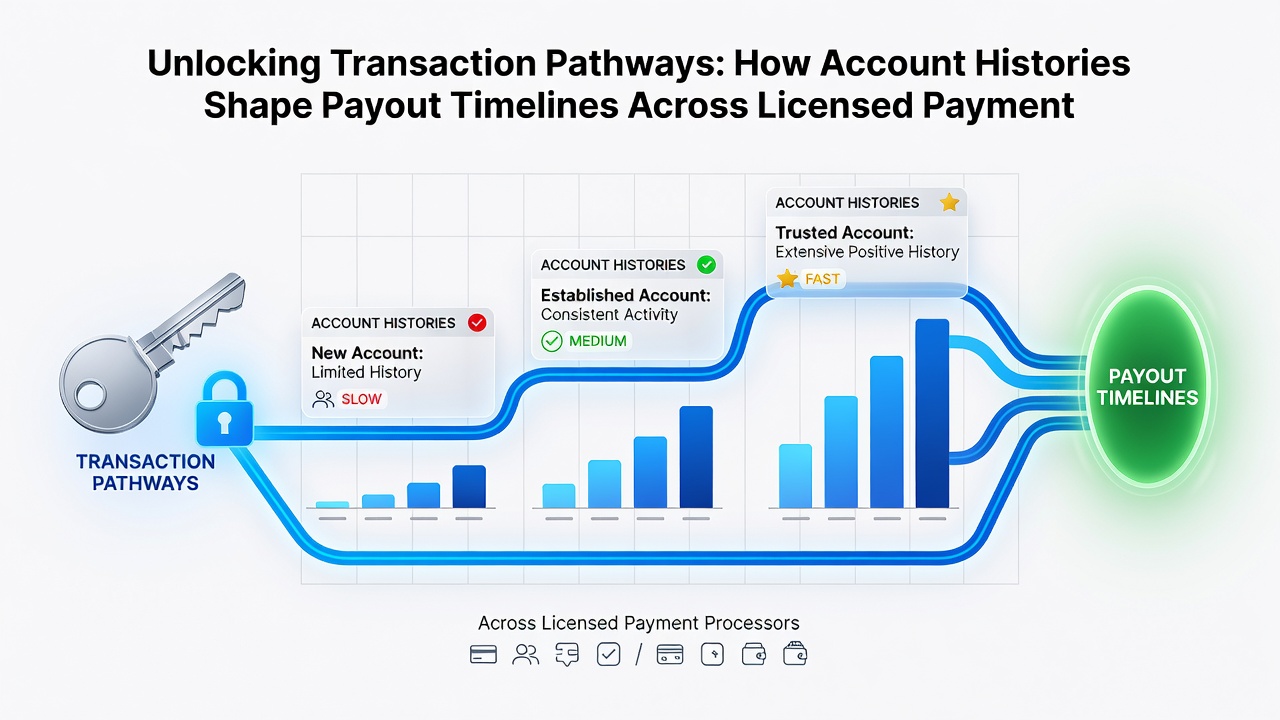 Flowchart of payout timeline adjustments based on user account activity and verification history